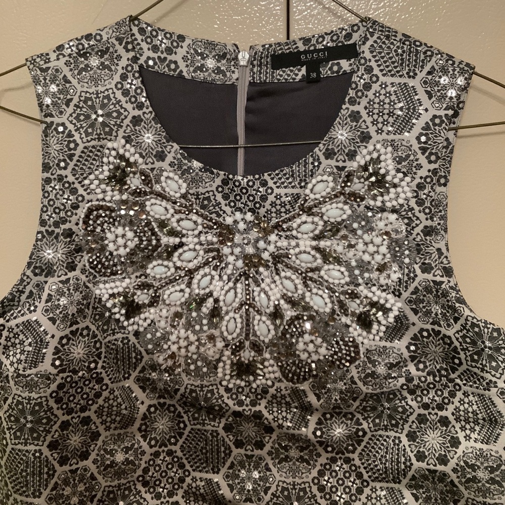 Gucci Geometric Print Embroidered Dress Size 38 IT H2F​​​​​​ - Picture 3 of 16